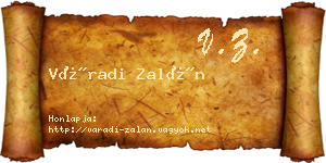 Váradi Zalán névjegykártya
